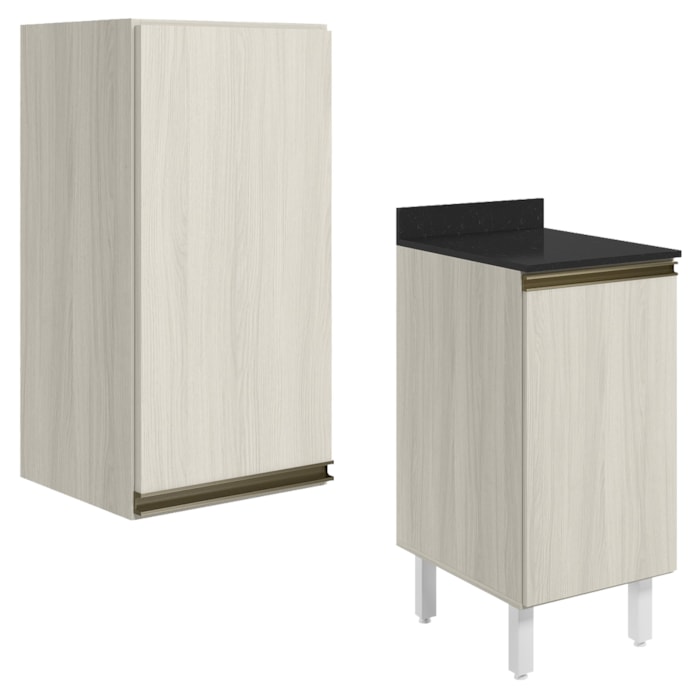 Armario Aereo Balcao 1 Porta 40cm MDF Kali Bianco Toq Bianco Toq Nicioli