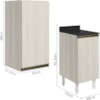 Armario Aereo Balcao 1 Porta 40cm MDF Kali Bianco Toq Bianco Toq Nicioli