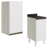 Armario Aereo Balcao 1 Porta 40cm MDF Kali Bianco Toq Branco Uv Nicioli