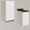 Armario Aereo Balcao 1 Porta 40cm MDF Kali Bianco Toq Branco Uv Nicioli