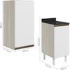 Armario Aereo Balcao 1 Porta 40cm MDF Kali Bianco Toq Branco Uv Nicioli