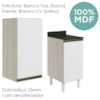 Armario Aereo Balcao 1 Porta 40cm MDF Kali Bianco Toq Branco Uv Nicioli
