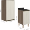 Armario Aereo Balcao 1 Porta 40cm MDF Kali Carvalho Toq Bianco Toq Nicioli