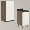 Armario Aereo Balcao 1 Porta 40cm MDF Kali Carvalho Toq Off White Cetim Nicioli