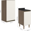 Armario Aereo Balcao 1 Porta 40cm MDF Kali Carvalho Toq Off White Cetim Nicioli