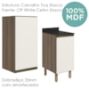 Armario Aereo Balcao 1 Porta 40cm MDF Kali Carvalho Toq Off White Cetim Nicioli