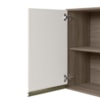 Armario Aereo Balcao 1 Porta 40cm MDF Kali Carvalho Toq Off White Cetim Nicioli
