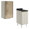 Armario Aereo Balcao 1P Vidro 40cm MDF Kali Bianco Toq Bianco Toq Nicioli