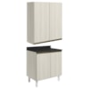 Armario Aereo Balcao 2 Portas 60cm MDF Kali Bianco Toq Bianco Toq Nicioli