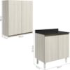 Armario Aereo Balcao 2 Portas 60cm MDF Kali Bianco Toq Bianco Toq Nicioli