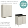 Armario Aereo Balcao 2 Portas 60cm MDF Kali Bianco Toq Bianco Toq Nicioli