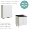 Armario Aereo Balcao 2 Portas 60cm MDF Kali Bianco Toq Branco Uv Nicioli