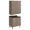 Armario Aereo Balcao 2 Portas 60cm MDF Kali Carvalho Toq Carvalho Toq Nicioli