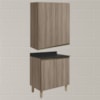 Armario Aereo Balcao 2 Portas 60cm MDF Kali Carvalho Toq Carvalho Toq Nicioli