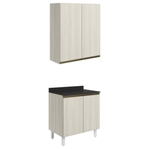 Armario Aereo Balcao 2 Portas 70cm MDF Kali Bianco Toq Bianco Toq Nicioli