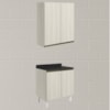 Armario Aereo Balcao 2 Portas 70cm MDF Kali Bianco Toq Bianco Toq Nicioli
