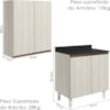 Armario Aereo Balcao 2 Portas 70cm MDF Kali Bianco Toq Bianco Toq Nicioli