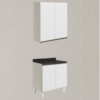 Armario Aereo Balcao 2 Portas 70cm MDF Kali Bianco Toq Branco Uv Nicioli
