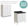 Armario Aereo Balcao 2 Portas 70cm MDF Kali Bianco Toq Branco Uv Nicioli