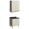 Armario Aereo Balcao 2 Portas 70cm MDF Kali Carvalho Toq Bianco Toq Nicioli