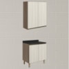 Armario Aereo Balcao 2 Portas 70cm MDF Kali Carvalho Toq Bianco Toq Nicioli