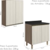 Armario Aereo Balcao 2 Portas 70cm MDF Kali Carvalho Toq Bianco Toq Nicioli