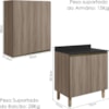 Armario Aereo Balcao 2 Portas 70cm MDF Kali Carvalho Toq Carvalho Toq Nicioli
