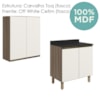 Armario Aereo Balcao 2 Portas 70cm MDF Kali Carvalho Toq Off White Cetim Nicioli