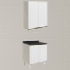 Armario Aereo Balcao 2 Portas 80cm MDF Kali Bianco Toq Branco Uv Nicioli