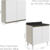 Armario Aereo Balcao 2 Portas 80cm MDF Kali Bianco Toq Branco Uv Nicioli