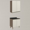 Armario Aereo Balcao 2 Portas 80cm MDF Kali Carvalho Toq Bianco Toq Nicioli