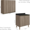 Armario Aereo Balcao 2 Portas 80cm MDF Kali Carvalho Toq Carvalho Toq Nicioli