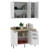 Armario Aereo Balcao Com Tampo MDF 120 cm CZ33 Branco Carvalho Tecno Mobili