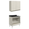 Armario Aereo Balcao Forno 80cm MDF Kali Bianco Toq Bianco Toq Nicioli