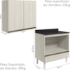 Armario Aereo Balcao Forno 80cm MDF Kali Bianco Toq Bianco Toq Nicioli