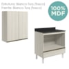 Armario Aereo Balcao Forno 80cm MDF Kali Bianco Toq Bianco Toq Nicioli