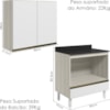 Armario Aereo Balcao Forno 80cm MDF Kali Bianco Toq Branco Uv Nicioli