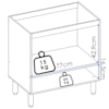 Armario Aereo Balcao Forno 80cm MDF Kali Carvalho Toq Bianco Toq Nicioli