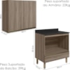 Armario Aereo Balcao Forno 80cm MDF Kali Carvalho Toq Carvalho Toq Nicioli