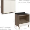 Armario Aereo Balcao Forno 80cm MDF Kali Carvalho Toq Off White Cetim Nicioli