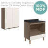 Armario Aereo Balcao Forno 80cm MDF Kali Carvalho Toq Off White Cetim Nicioli