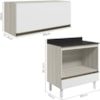 Armario Aereo Balcao Forno MDF Kali Bianco Toq Branco Uv Nicioli