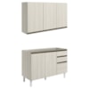 Armario Aereo Balcao Pia 120 cm MDF Kali Bianco Toq Bianco Toq Nicioli