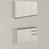 Armario Aereo Balcao Pia 120 cm MDF Kali Bianco Toq Bianco Toq Nicioli