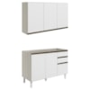 Armario Aereo Balcao Pia 120 cm MDF Kali Bianco Toq Branco Uv Nicioli