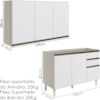 Armario Aereo Balcao Pia 120 cm MDF Kali Bianco Toq Branco Uv Nicioli