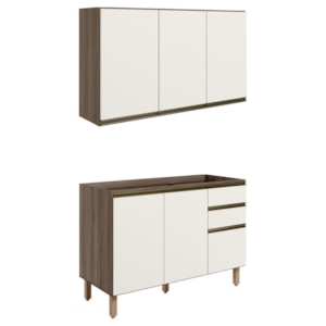 Armario Aereo Balcao Pia 120 cm MDF Kali Carvalho Toq Off White Cetim Nicioli Armario Aereo Balcao Pia 120 cm MDF Kali Carvalho Toq Off White Cetim Nicioli