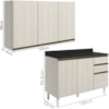 Armario Aereo Balcao Tampo 120cm MDF Kali Bianco Toq Bianco Toq Nicioli