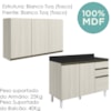 Armario Aereo Balcao Tampo 120cm MDF Kali Bianco Toq Bianco Toq Nicioli