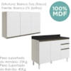 Armario Aereo Balcao Tampo 120cm MDF Kali Bianco Toq Branco Uv Nicioli